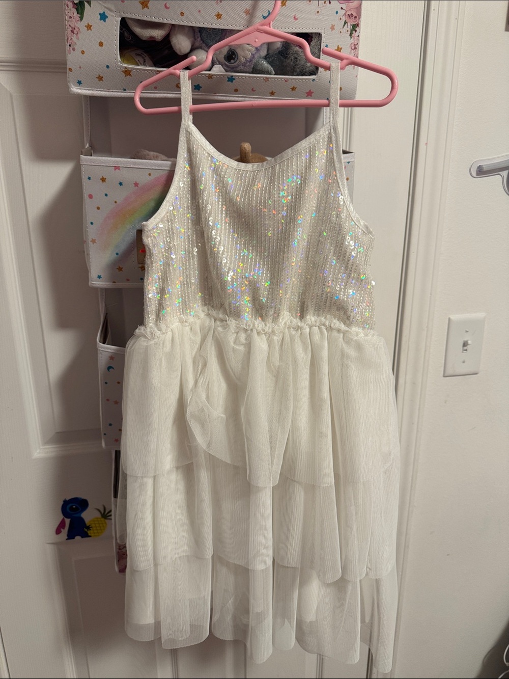 Girls white sparkling dress